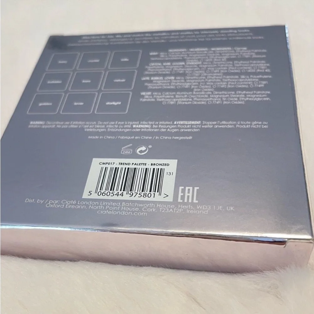 Ciaté London Bronzed Eyeshadow Palette Mirror Compact Metallic Matte Earth Tones